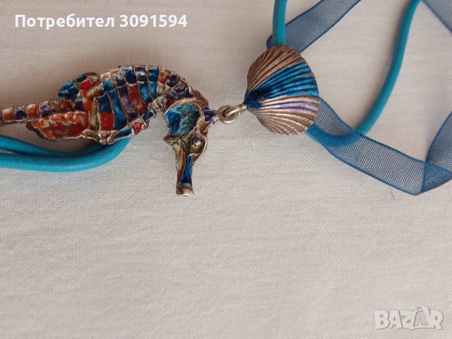 Висулка морско конче маркирана 925проба за сребро на закопчалката, снимка 8 - Антикварни и старинни предмети - 42201955