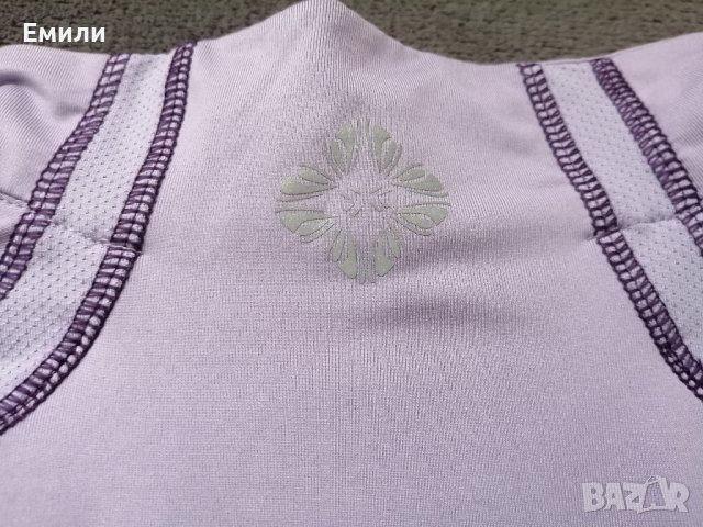 Active Touch лилава дамска спортна блуза с поло, цип, джоб отзад и дупки за палци р-р L, снимка 11 - Спортни екипи - 41518369