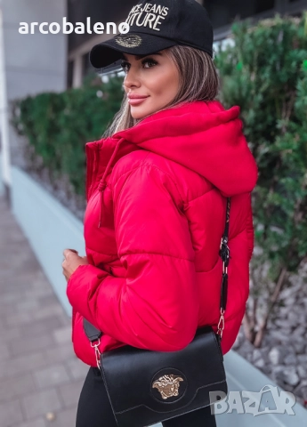 Дамско късо удобно яке с качулка , снимка 9 - Якета - 51783408