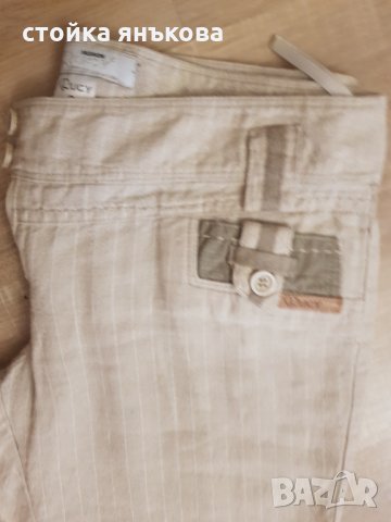 Продавам ленен бежов панталон ЛУЦИ, снимка 5 - Панталони - 33976780