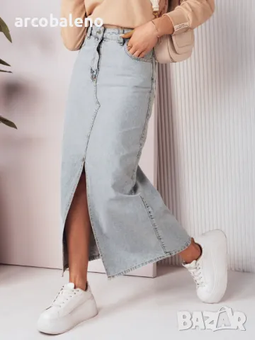 VIRTON Дамска дънкова пола, 2цвята , снимка 2 - Поли - 47378229