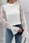 Дамска елегантна блуза в бяло с ръкави от тюл, снимка 7