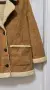 Ново. Дамско кафяво палто от изкуствен велур и изкуствена овча кожа (faux shearling) . ZARA, снимка 3