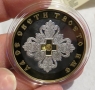 Сребърна инвестиционна монета  чисто сребро 999/1000 с 24к- Исус Христос Вседържател, 40 мм, снимка 3