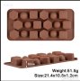 пралини квадрат шестоъгълни силиконов молд форма за шоколадови бонбони гипс декор лед, снимка 1 - Форми - 44343060