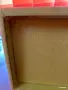Винтидж кутия за бижута като ново, дървена с жълт ленен плат и флорални мотиви, снимка 6