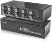 Нов 3.5мм AUX RCA аудио сплитер 1 вход 4 изхода метален корпус разклонител, снимка 1