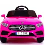 Розова акумулаторна кола Mercedes Benz CLS350 с кожена седалка 12V, снимка 4