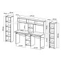 Бюро 175см. за двама с 2 клавиатури и 2 етажерки с плавни врати(код-0930), снимка 6
