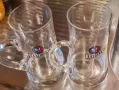  Две стъклени халби за бира и три стъклени, снимка 1