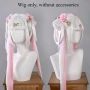 Висококачествена аниме перука бяло и розово с подвижни опашки, снимка 7