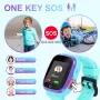 Детски интелигентен часовник LBS Tracker със SOS Anti-Lost Math Game Call Camera Touch Screen, син, снимка 4