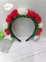 Красива диадема в червено и бяло, снимка 8