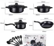 Комплект съдове за готвене от 13 части,незалепващо покритие,за използване на индукционни котлони, снимка 4