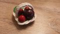 Кошничка с порцеланови плодове, ръчна изработка, Италия., снимка 3