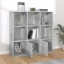 vidaXL Шкаф библиотека, бетонно сива, 98x30x98 см, инженерно дърво, снимка 3