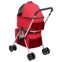 vidaXL Сгъваема количка за кучета, червена, 83x48x97 см, Оксфорд плат, снимка 4