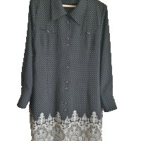 CELEBRE - дамска дълга черно-бежова риза, снимка 1 - Ризи - 16464940