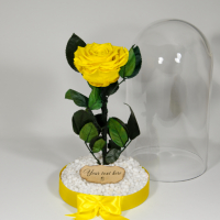 Вечна роза в ГОЛЯМА стъкленица / Оригинален Подарък за Жена / Подарък за Приятелка/ Жълта Вечна Роза, снимка 2 - Подаръци за сватба - 36455119