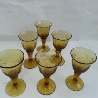 Ретро стъклени чашки цветно стъкло, снимка 4 - Антикварни и старинни предмети - 35985173