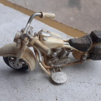 Мотор стара ламаринена играчка модел макет бял за колекция, снимка 1 - Антикварни и старинни предмети - 36141638