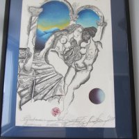 Картина на български художник "Еротичен полъх", снимка 9 - Картини - 39452970