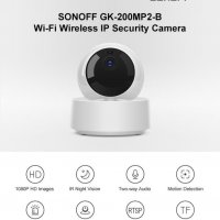 SONOFF GK-200MP2-B WiFi 1080P 360 градусова камера за сигурност бебефон с нощно виждане, снимка 3 - Други - 34609948