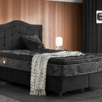 Боксспринг тапицирано легло с матрак и топер с модерен дизайн с място за съхранение , снимка 1 - Спални и легла - 42183766