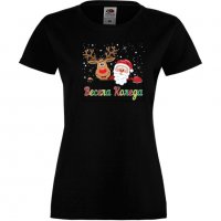 Дамска тениска Коледа Весела коледа 4, снимка 2 - Тениски - 34690656