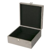 Кутия за съхранение, Дървена, облицована със сива кадифена тъкан, 24х24х10см, снимка 2 - Кутии за съхранение - 35851589
