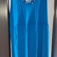 Л-ХЛ Синя плажна рокля, снимка 1 - Рокли - 41340016