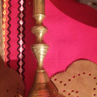 автентичен месингов свещник от 19 век , снимка 3 - Антикварни и старинни предмети - 44517275