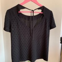 Нова черна блуза размер S, снимка 8 - Тениски - 41328743