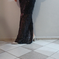 Елегантна, черна рокля с паети!НОВА-с етикет!, снимка 2 - Рокли - 36203064