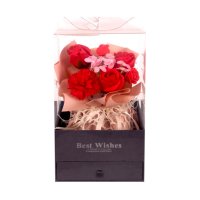 Луксозен букет от вечни цветя с декорация в подаръчна кутия с чекмедже, снимка 3 - Декорация за дома - 41946228