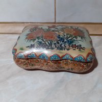 Страхотна стара китайска кутия бижутерка порцелан сатцума, снимка 1 - Антикварни и старинни предмети - 44263071