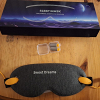 Нова 3D Черна Очна Маска за Сън с Тапи за Уши - Перфектно Прилягане, снимка 9 - Други - 44580010