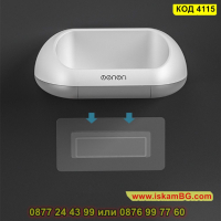 Самозалепваща пластмасова сапунерка с тава за отцеждане на водата - КОД 4115, снимка 7 - Други стоки за дома - 44699082