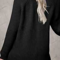 Дамски ежедневен моден плетен пуловер с V-образно деколте, 5цвята - 023, снимка 5 - Блузи с дълъг ръкав и пуловери - 39728515