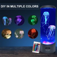 LED нощна лампа аквариум с медузи, снимка 3 - Лед осветление - 42666757