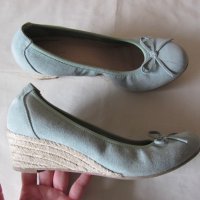 Летни пантофки, обувки велур на ниска платформа , снимка 2 - Дамски ежедневни обувки - 41478013