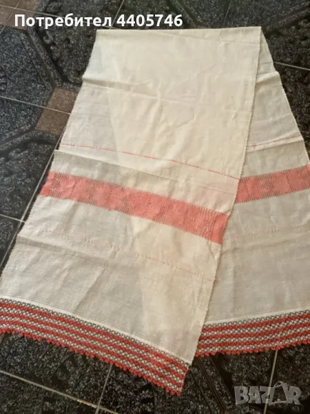 Ръчно тъкана с плетена на една кука дантела кърпа, снимка 1