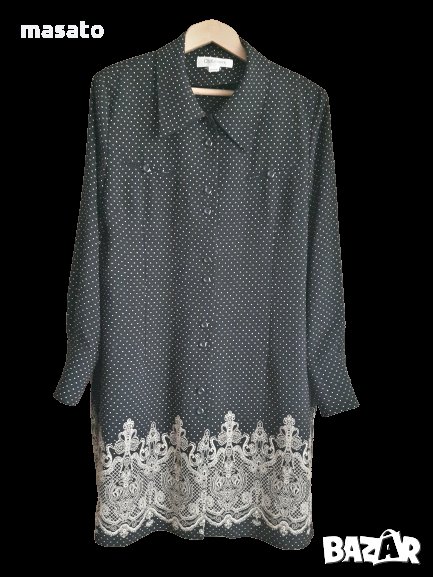 CELEBRE - дамска дълга черно-бежова риза, снимка 1