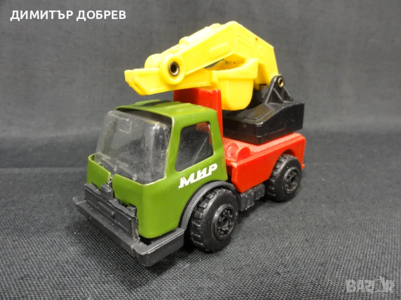 СТАРА РЕТРО СОЦ НРБ МЕТАЛНА ИГРАЧКА КАМИОН БАГЕР МИР РАЗГРАД, снимка 1
