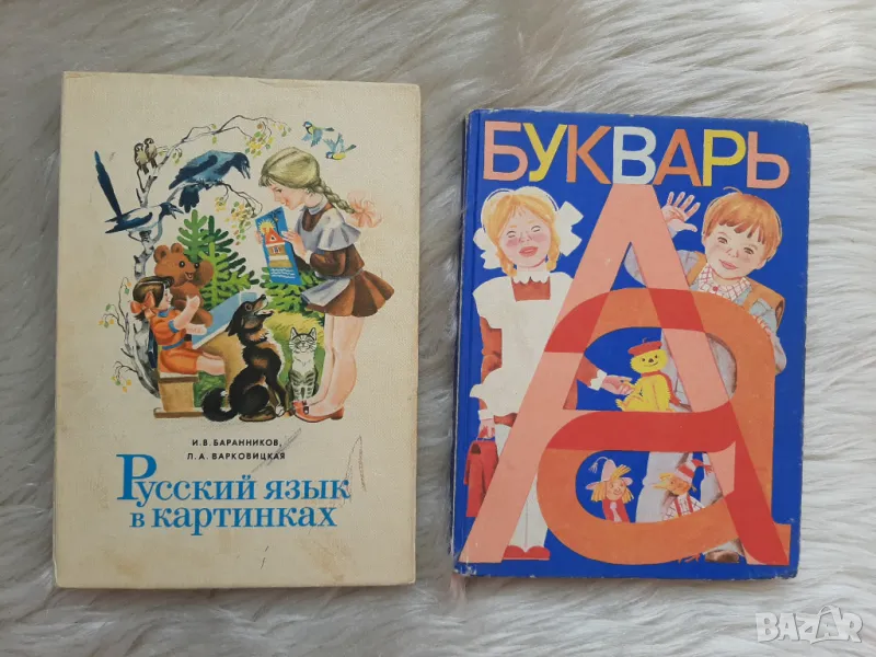 2 книги:  Руски буквар, Русский язык в картинках 1981 г., снимка 1