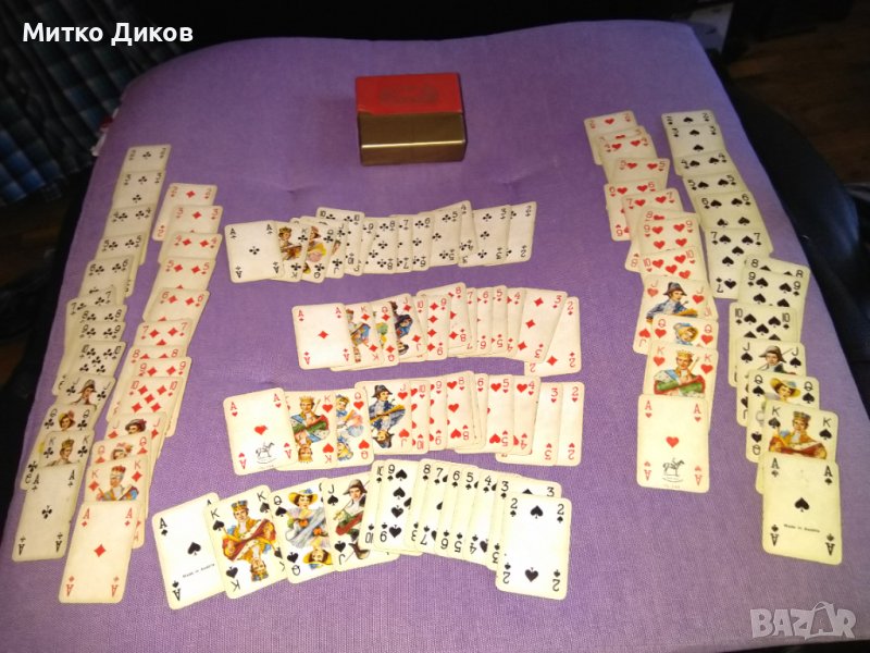 Колекционерски нови маркови много малки карти 2х52бр  1960s Piatnik  Vienna Austria пласт.кутия, снимка 1