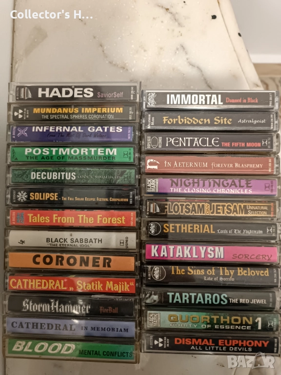 25 аудио касети-19 Wizard, 6 пиратки.Обща цена 130 лв. Immortal Coroner Flotsam and Jetsam Cathedral, снимка 1