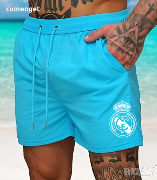 ЛЯТО 2025! Мъжки бански / плувни шорти РЕАЛ МАДРИД / REAL MADRID MBAPPE. Поръчай на отбор по ИЗБОР!, снимка 1