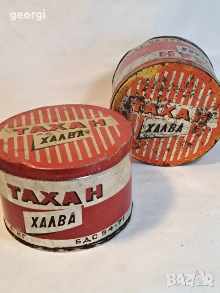 Стара ламаринена кутия за тахан халва 4 кг.    20/1, снимка 1