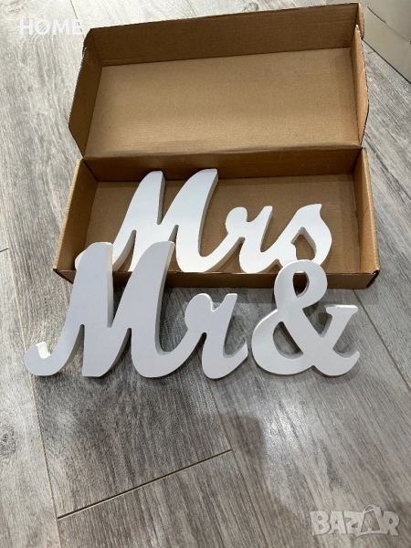 💍 Декорация “Mr & Mrs” за сватба или парти, снимка 1